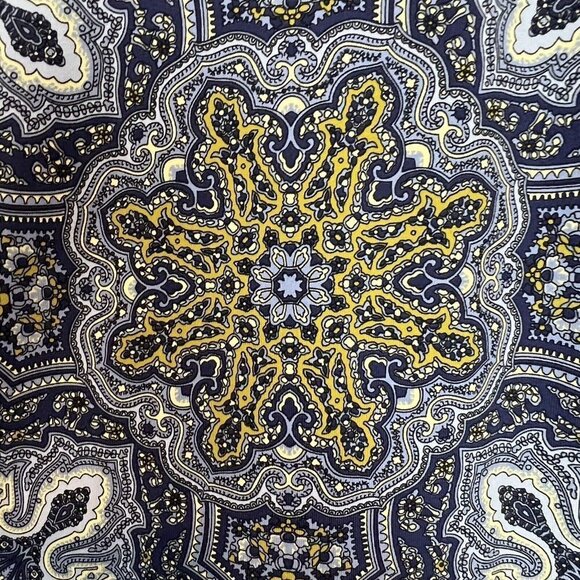 J McLaughlin Dress Blue Print Size Small 3/4 Sleeves - Picture 4 of 9